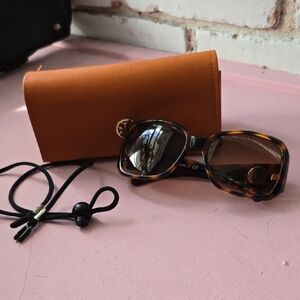 Tory Burch Tortoiseshell Sunglasses with Orange Case